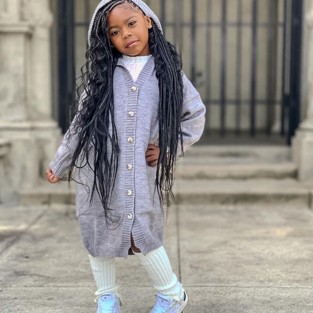 2pack tan & Gray long Button-Up Cardigan for Kids